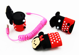 迪士尼米妮卡通硅膠充電套定做