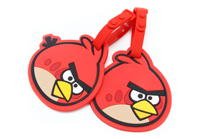 憤怒小鳥造型滴膠pvc軟膠行李牌定制