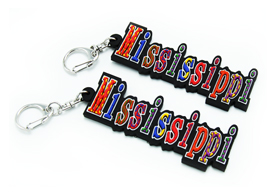 Mississippi地名pvc軟膠鑰匙扣吊飾