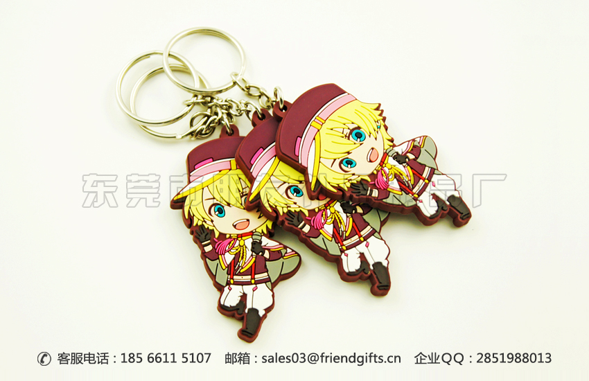 來(lái)圖來(lái)樣定制日本卡通公仔人物鑰匙扣、pvc軟膠鑰匙圈掛件工廠
