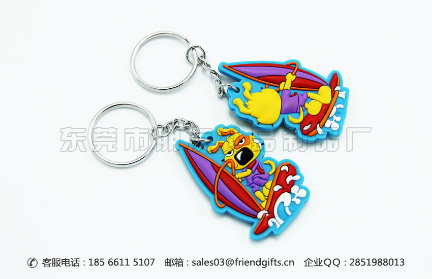 專業(yè)生產(chǎn)pvc環(huán)保軟膠鑰匙扣、雙面立體pvc鑰匙扣廠家