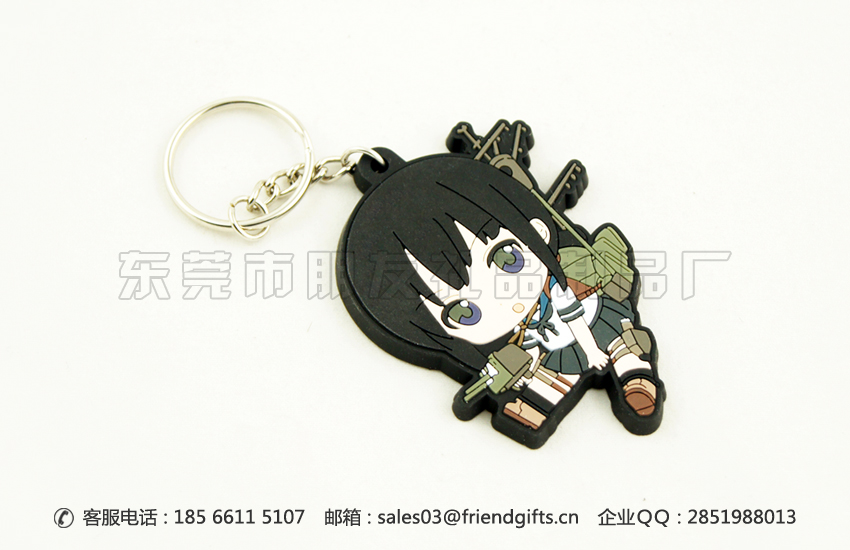 來圖來樣量身訂制日本卡通人物軟膠鑰匙扣、硅膠立體鑰匙扣廠家