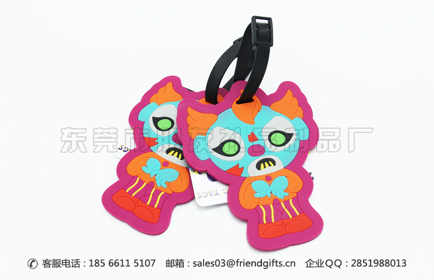 專業(yè)生產(chǎn)拉桿箱立體卡通行李牌定做商