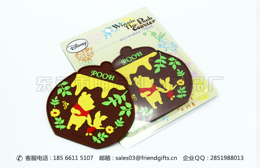 迪士尼授權(quán)生產(chǎn)迪士尼pvc軟膠隔熱杯墊訂做廠(chǎng)家