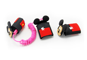 迪士尼米奇公仔ipad充電頭硅膠保護(hù)套定制