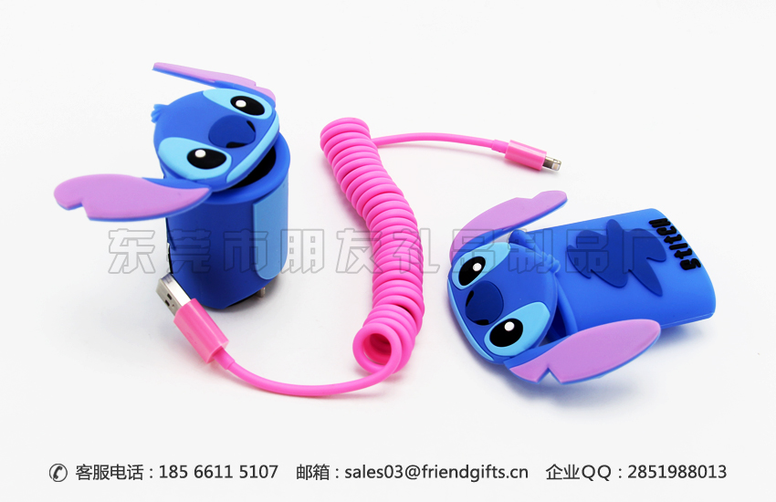 卡通動漫造型手機充電器插頭硅膠套訂制工廠