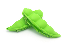 創(chuàng)意蔬菜造型荷蘭豆兒童硅膠零錢包定制廠家