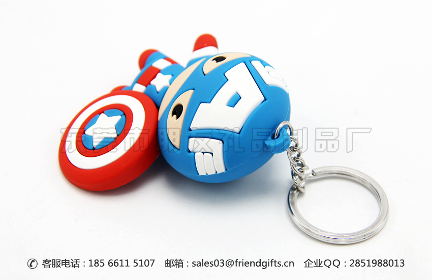 專業(yè)定做生產(chǎn)卡通公仔立體pvc鑰匙扣、3d軟膠鑰匙扣廠家