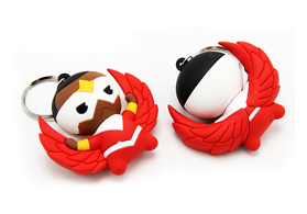 雙面立體卡通pvc軟膠鑰匙扣定做