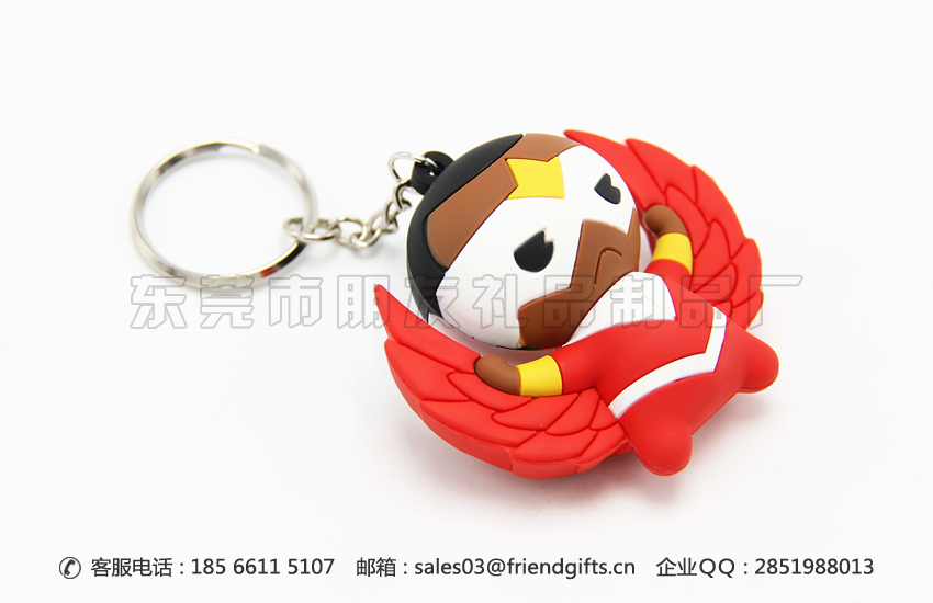 量身定制全立體卡通公仔鑰匙扣、3d立體卡通鑰匙扣廠家