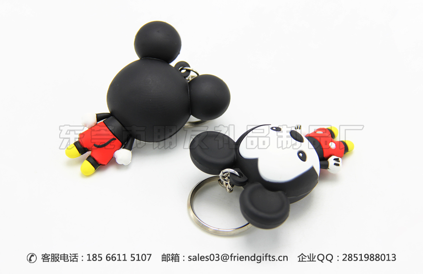 來圖來樣量身定做迪士尼矽膠立體鑰匙扣、Disney立體公仔pvc鑰匙扣工廠