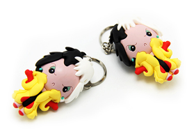 定制pvc軟膠3d卡通動漫鑰匙扣廠家